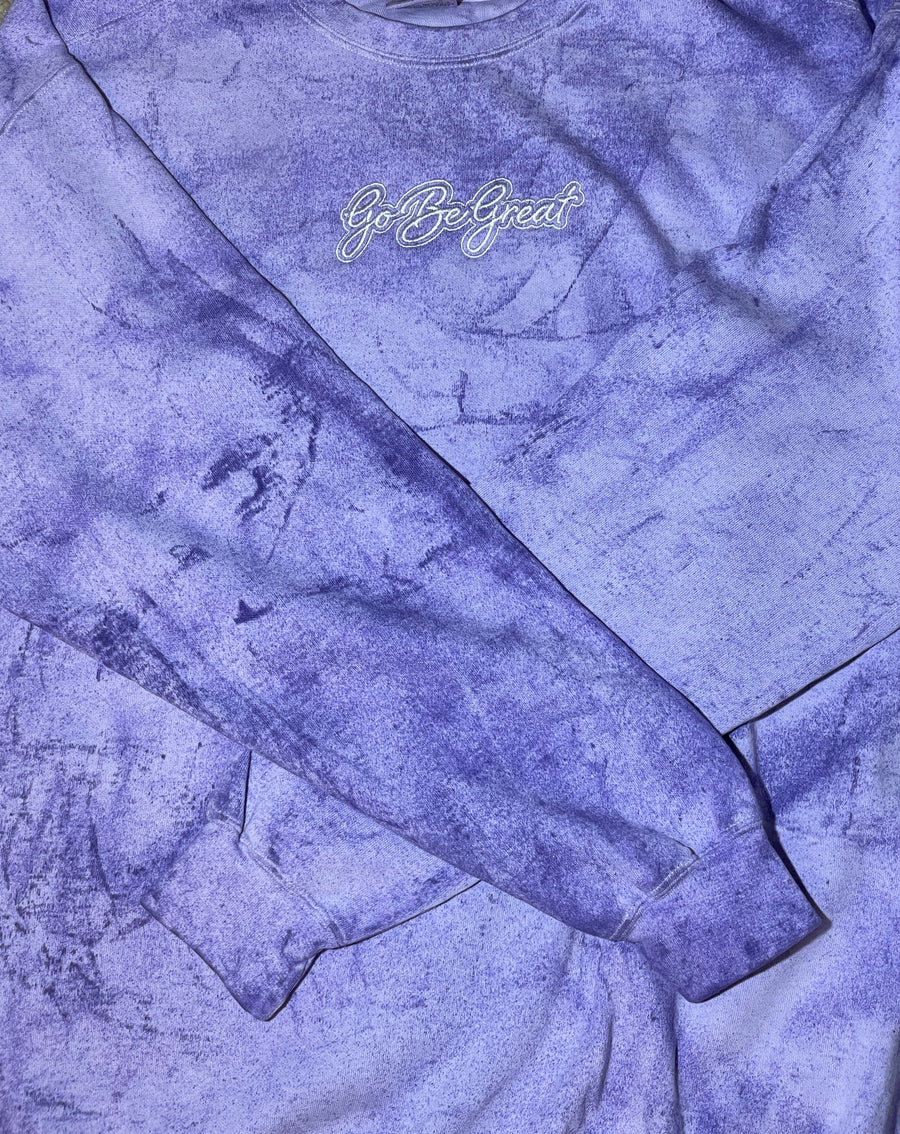 R4I HeavyWt Marble Sweatshirt- Purplew/White